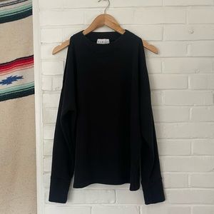 VARLEY LOS ANGELES LONDON WOMEN'S PULLOVER TOP CUT-OUT SHOULDER BLACK SMALL